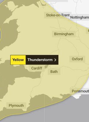 Met Office issues thunderstorm warning with hail and lightning feared - all 71 areas affected