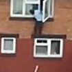 Moment blundering drug dealer, 27, leaps from upstairs window and jumps over fence to escape police without realising he is being followed by a drone