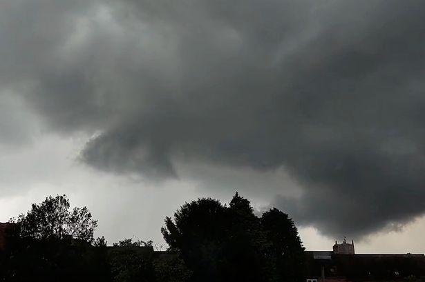 Moment 'tornado' hits sleepy town as UK battered by thunderstorms