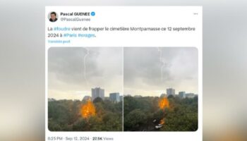 Paris : les images impressionnantes de la foudre frappant le cimetière du Montparnasse