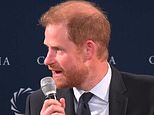 Prince Harry speaks about mental health with Diana Award winners in New York as he continues busy solo trip without Meghan