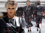 Prue Leith, 84, ditches pastry for PVC as she debuts VERY bold all leather look on the catwalk at London Fashion Week