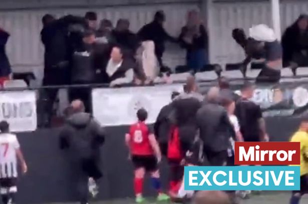 Riot cops rush to children's under-10s football game as parents start brawling in stands