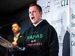 Robert Jenrick vows to emulate Donald Trump by moving the British embassy in Israel to its 'legitimate capital' Jerusalem as he gives conference speech in 'Hamas are terrorists' hoodie