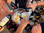 The £100,000 sangria! Outcry as diners tip dozens of bottles of vintage £3,200 Petrus into a bowl to make outlandishly expensive punch at French riviera restaurant