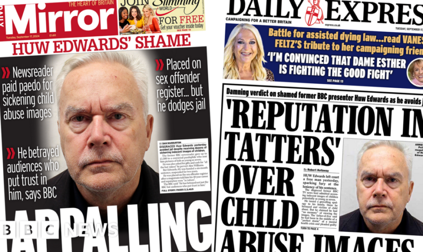 The Papers: 'Huw Edwards' shame' and 'reputation in tatters'