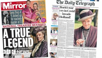 The Papers: Maggie Smith mourned and Johnson's Covid 'war cry'