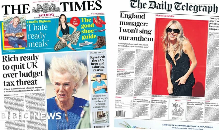 The Papers: Rich 'ready to quit UK' and England's Carsley 'won't sing anthem'