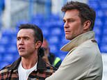 The battle of Hollywood! Tom Brady and Rob McElhenney arrive for clash between NFL star's Birmingham and actor's Wrexham, with David Beckham among the other stars in attendance