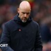 Manchester United manager Erik ten Hag is under huge pressure after the home defeat by Spurs