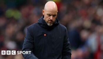 Manchester United manager Erik ten Hag is under huge pressure after the home defeat by Spurs