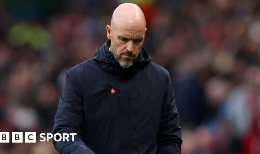 Manchester United manager Erik ten Hag is under huge pressure after the home defeat by Spurs