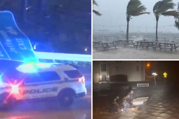 Tragic first death as Hurricane Helene's 'catastrophic' fury brings sign down on car