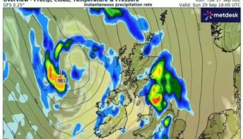 UK weather: Exact date Britain could disappear under 800-mile storm in alarming new map