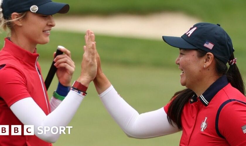 Graphic showing result of Friday's opening session of the 2024 Solheim Cup