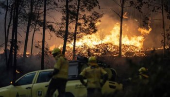 Un autobús lleno de españoles conduce durante horas por carreteras comarcales para escapar de los incendios que asolan Portugal y llegar a Galicia