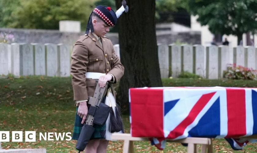 Unknown Scots soldiers given military burial in France