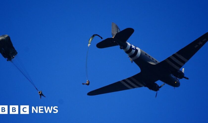 Watch: Hundreds of paratroopers leap to mark daring WW2 offensive