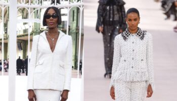 Naomi Campbell dons Chanel’s new boyish style on the front row