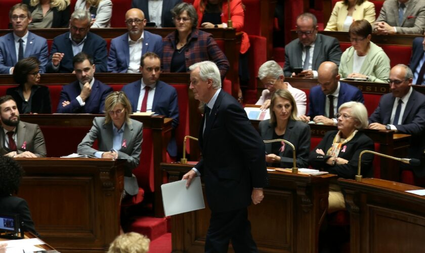 Michel Barnier peu avant son discours de politique générale à l'Assemblée nationale, le 1er octobre 2024