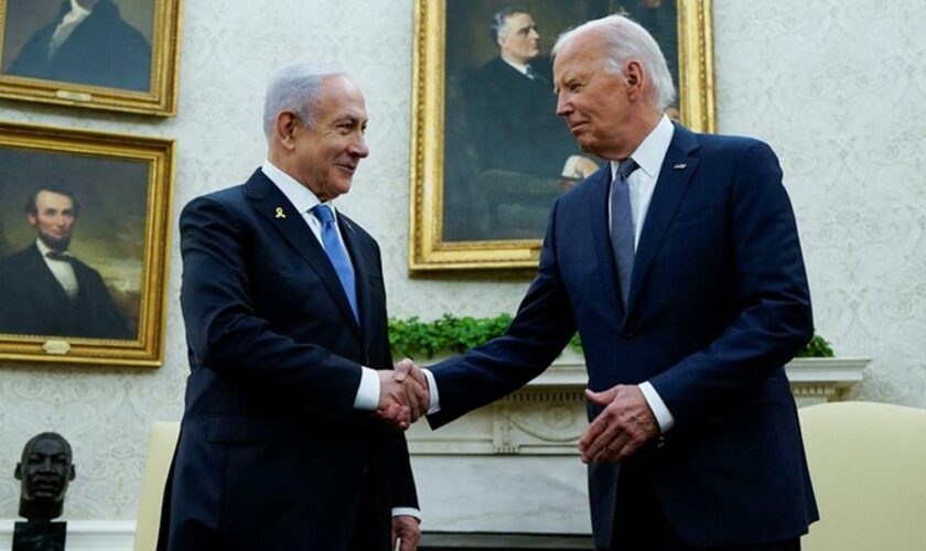 Joe Biden meets Benjamin Netanyahu at the White House