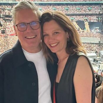 Keir Starmer with wife Victoria at Taylor Swift's Wembley gig. Pic: Keir Starmer/X