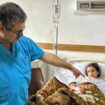 Lebanese girl Mariam, age 9,  at a hospital in southern Lebanon. From Alex Crawford report. With Dr Abdul Nasser. Note: she is not naming the hospital or its location for safety reasons