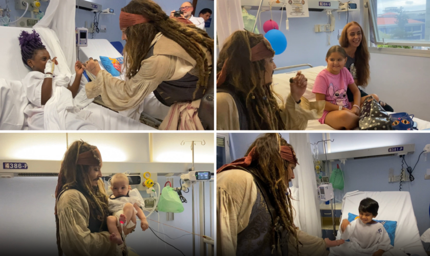 Johnny Depp visits children’s hospital dressed as Captain Jack Sparrow in ‘magical moment’