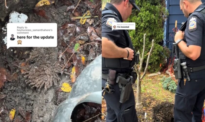 A woman discovered a mysterious rug buried in her backyard — and the internet believes it’s a dead body