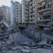 Destroyed buildings at the site of Israeli airstrikes in Dahieh, Beirut, Lebanon, Sunday, Oct. 6, 2024. (AP Photo/Bilal Hussein)