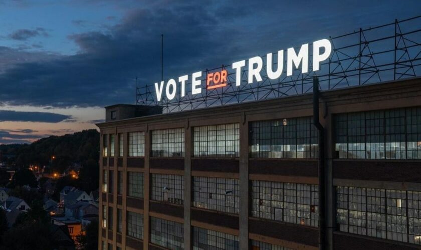 New York company unveils 100-foot 'Vote for Trump' sign, gets sued by Democratic mayor