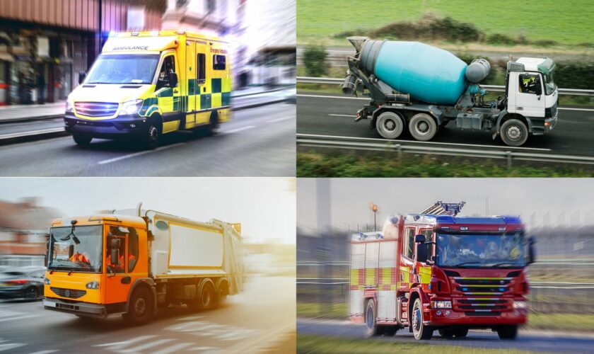 Ambulances, bin lorries, a fire engine and a cement mixer were among more than 100,000 vehicles stolen in the UK in 2023, according to DVLA figures. File pictures: iStock