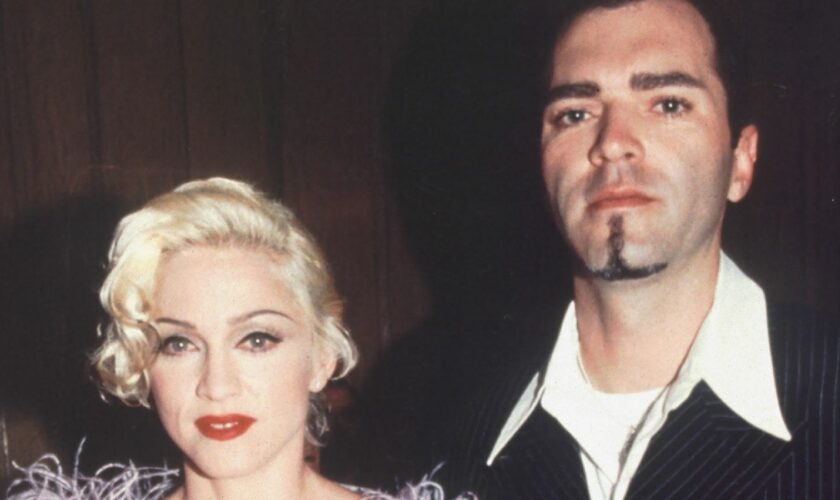 Madonna and her brother Christian at a 1995 Oscars party. Pic: Bei/Shutterstock