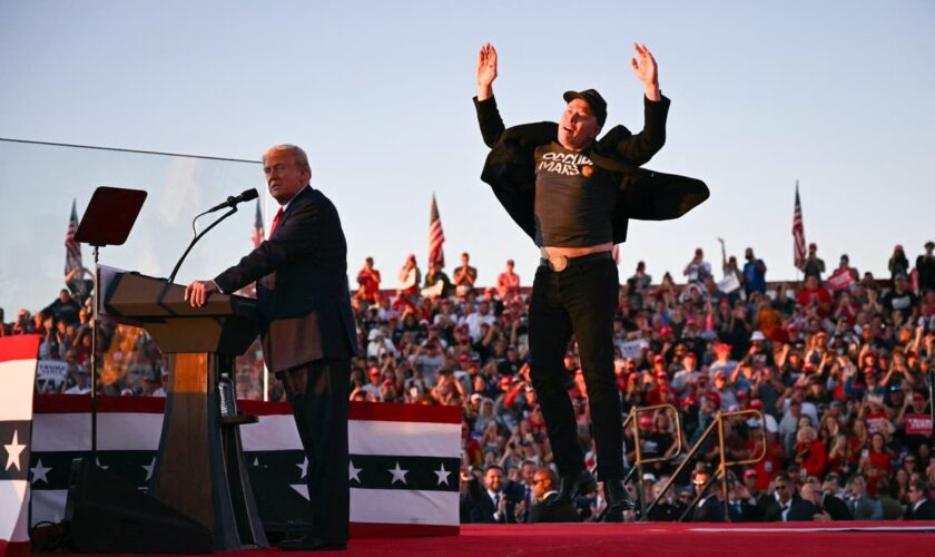 Elon Musk’s photo from Trump’s rally has the internet in hysterics: ‘The greatest jumper’