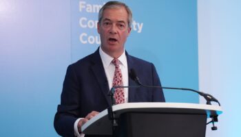 Leader Nigel Farage speaking during a Reform UK press conference on law and order in Britain at Church House in Westminster, central London. Picture date: Monday October 7, 2024. PA Photo. See PA story POLITICS Airport. Photo credit should read: Lucy North/PA Wire