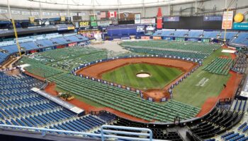 Hurricane Milton's impending arrival causes Tropicana Field to transforms into base camp for Florida workers