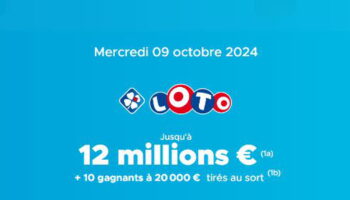 Résultat Loto (FDJ) : le tirage de ce mercredi 9 octobre 2024, 12 millions d'euros en jeu