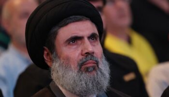 Le chef du conseil exécutif du Hezbollah, Hachem Safieddine, lors d'une cérémonie dans la banlieue sud de Beyrouth, le 24 mai 2024.