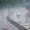 Motorists drive along the A14 near Kettering in Northamptonshire, after thundery showers on Monday brought big downpours in places, with surface water on the roads and lightning and hail. Picture date: Tuesday October 8, 2024. PA Photo. Photo credit should read: Joe Giddens/PA Wire