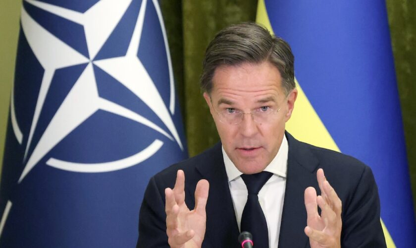 Le nouveau secrétaire général de l'Otan Mark Rutte à Kiev, le 3 octobre 2024