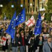 Manifestation pro-européenne à Tbilissi le 20 octobre 2024, à une semaine d'élection cruciales pour la Géorgie