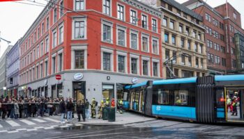 Tram crashes through shop window in central Oslo