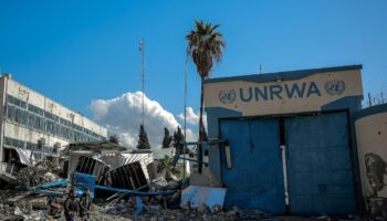 Le siège endommagé de l'Unrwa à Gaza, le 15 février 2024