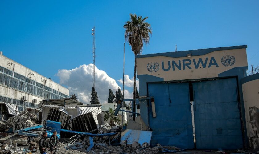 Le siège endommagé de l'Unrwa à Gaza, le 15 février 2024