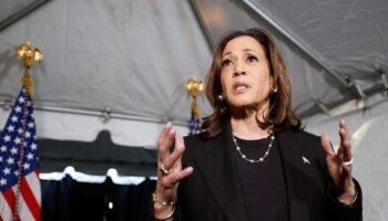 La vice-présidente des Etats-Unis et candidate démocrate à l'élection présidentielle, Kamala Harris, lors d'un événement de campagne à Grand Rapids (Michigan), aux Etats-Unis, le 18 octobre 2024