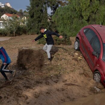 Une rue inondée à Alora, près de Malaga dans le sud de l'Espagne, le 29 octobre 2024