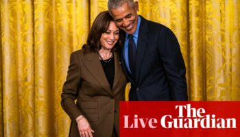 Barack Obama to hit campaign trail for Kamala Harris to woo swing-state voters – US elections live