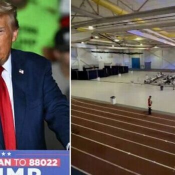 Donald Trump boasts about 'massive' rally crowd but images show half-empty venue in humiliation