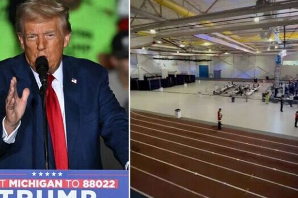 Donald Trump boasts about 'massive' rally crowd but images show half-empty venue in humiliation