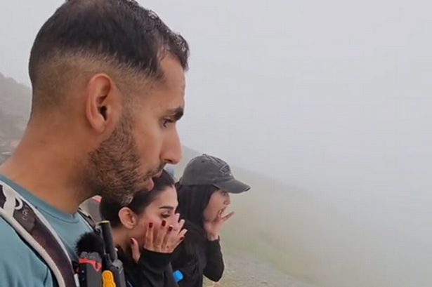 Friends can't believe what they find at Snowdon summit after four hour hike